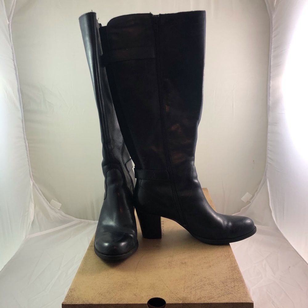 Black Wide calf boots